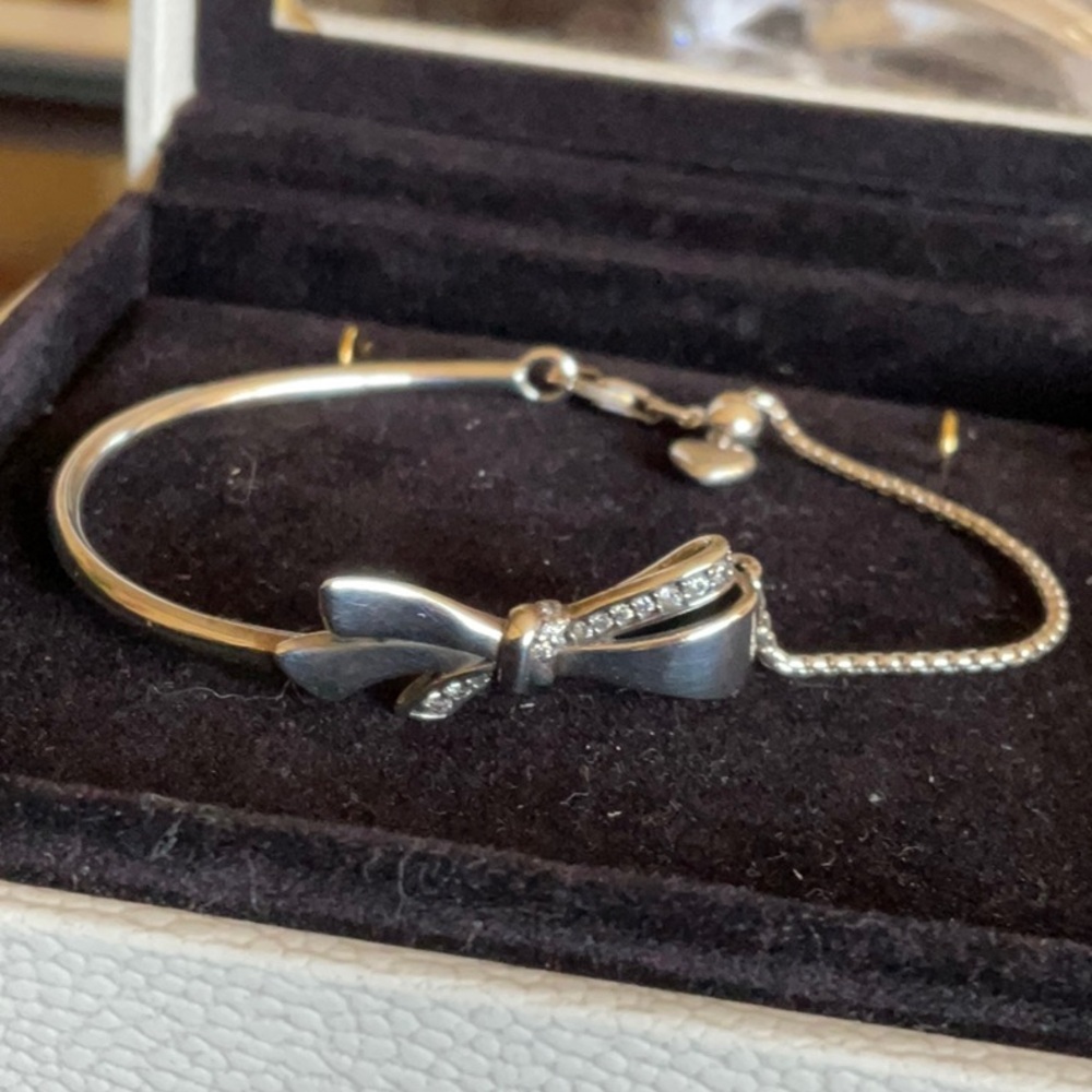 Pandora Silver and Black Bow Bracelet